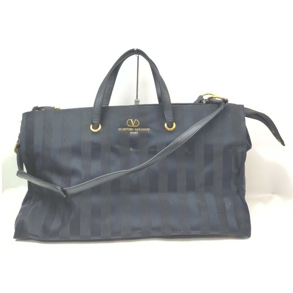 #07 💯Authentic VALENTINO GARAVANI Shoulder Bag Black Nylon